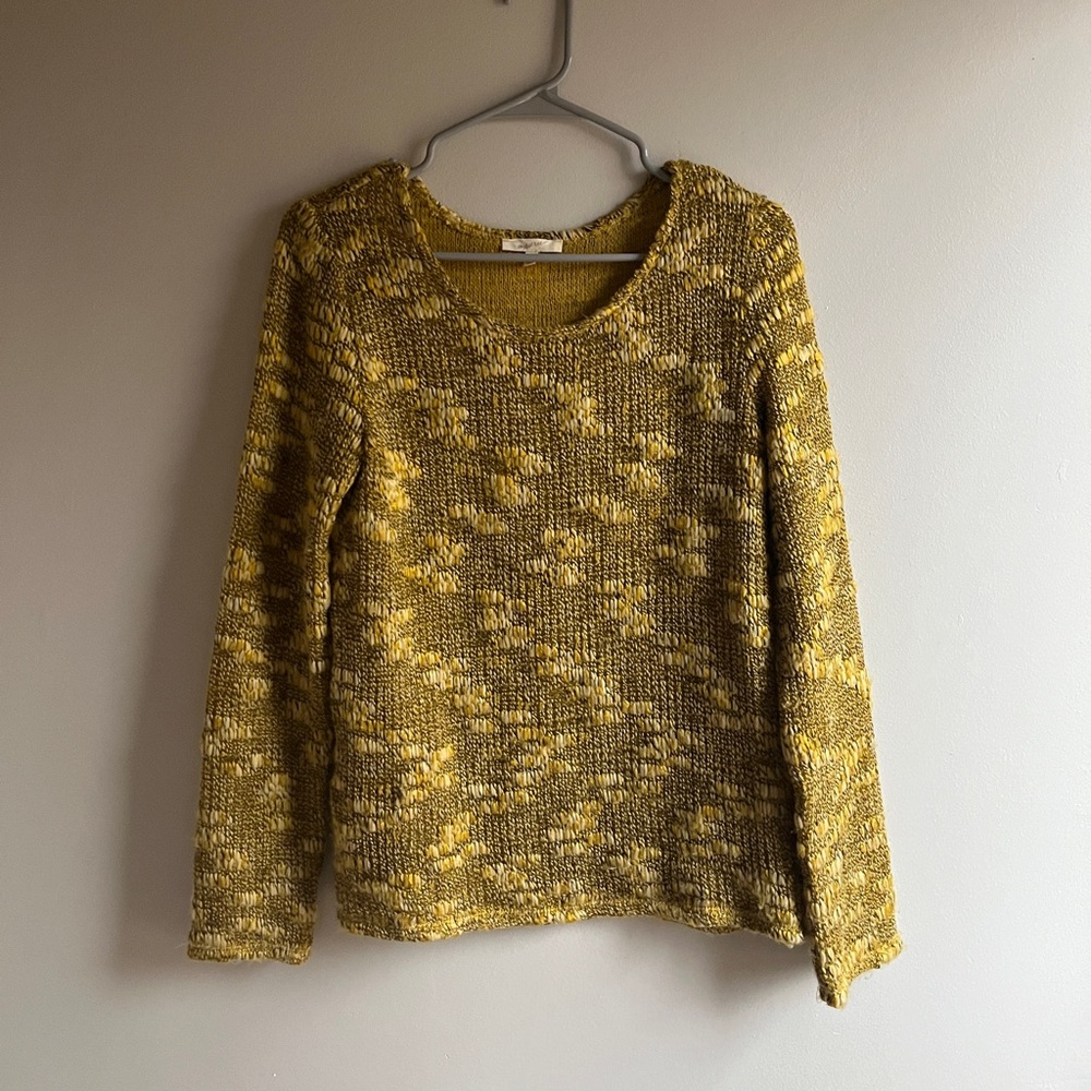 Cozy Knit Sweater in Yellow and Brown
